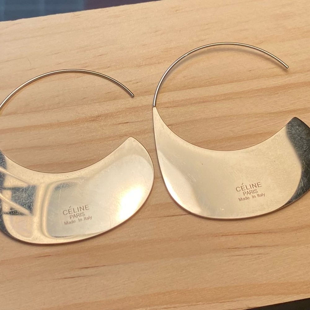 Silver Hoop Earrings Celine